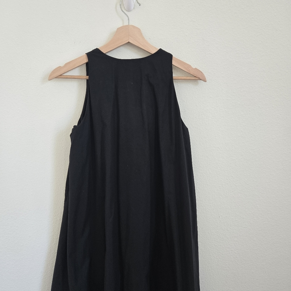 Veronique Leroy V-Neck Long Black Minimalist quiet luxury dress pockets size XXS - Picture 6 of 12